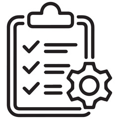 Checklist on Clipboard with Gear Icon – Task Management Symbol
