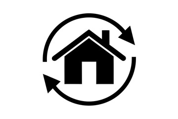 Real estate house exchange property home silhouette vector illustration