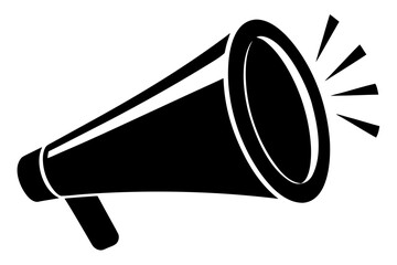 Loudspeaker megaphone bullhorn announcement communication silhouette vector illustration