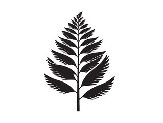 Fototapeta premium Fern Leaf Silhouette in Line Vector Design