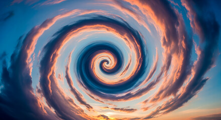 Mesmerizing Spiral Cloud Formation In Sky