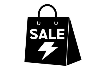 Retail shopping bag sale promotion discount silhouette vector illustration