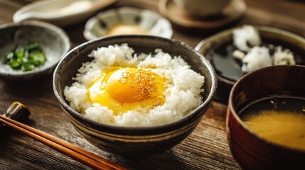Tamago kake gohan, mixing raw egg with rice, japanese comfort food