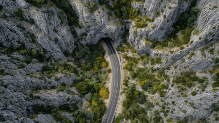 winding road in the mountains
