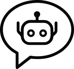 Fototapeta premium chat bot icon, vector symbol for AI assistants, automated messaging, and digital customer support
