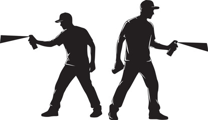 vector illustration of Graffiti artists