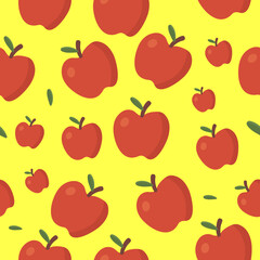 EPS vector apple fruit seamless pattern, suitable for use as a background or fabric motif.