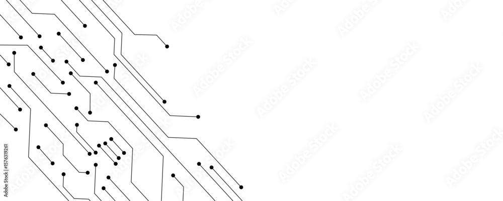 Poster white circuit board technology background design with computer motherboard and engineering concept