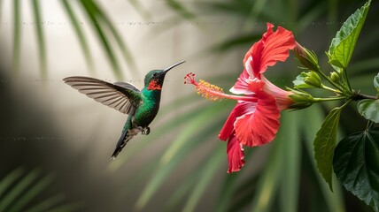 hummingbird and flower