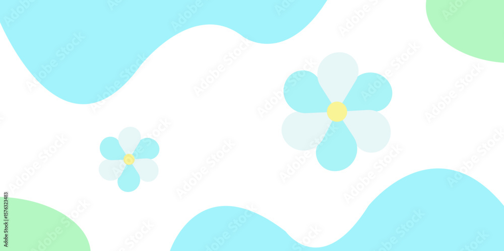 Poster Abstract blue shapes creating a calming background for design projects and digital art.