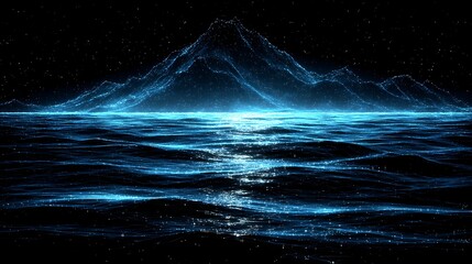 Abstract Mountain Range and Water