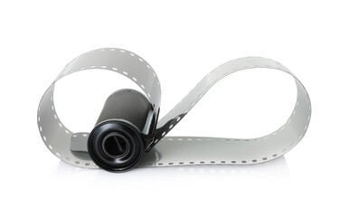 Roll of photographic film isolated on white