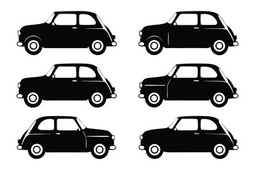 Classic Car Array: An array of classic black car, exuding an aura of elegance, with clean lines and a timeless aesthetic. The perfect emblem of vintage charm.
