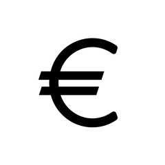 Obraz premium Euro currency icon in black on white background 