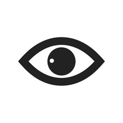 Obraz premium Icon of an eye in simple black design on white background 