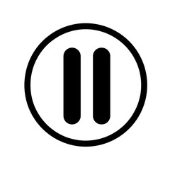 Pause icon in simple design with black and white colors  