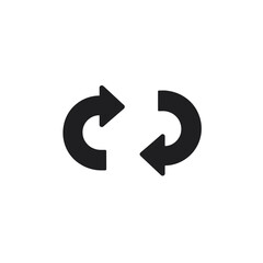 Black circular arrows icon representing refresh or repeat action  