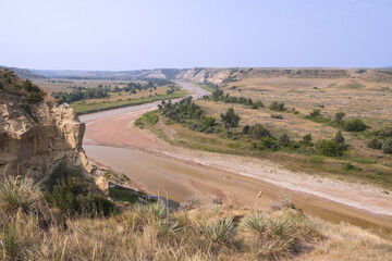 View from Wind Canyon Trail at Theodore Roosevelt National Park, South Unit, North Dakota, USA