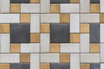 Colorful concrete paving slabs on the streets of the city