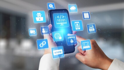 Software development with coding overlays, programming languages, developer tools, mobile app creation, and advanced programming for digital product development and software solutions. Spire