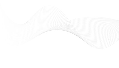 Abstract wavy grey line banner modern illustration design on transparent background.