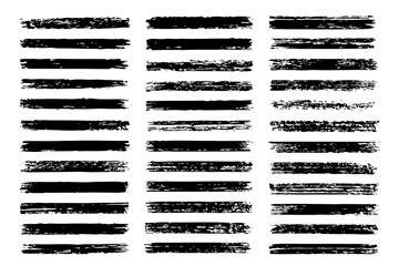 Grunge Black Paint & Ink Brush Strokes Set Vector Collection for Dirty Texture, Watercolor, and Banner Design