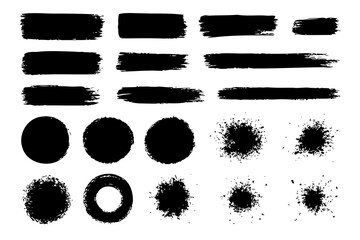 Paint Brush Strokes and Abstract Grunge Banners Vector Splatter and Texture Elements for Social Media and Graphic Design
