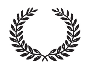 Classic Laurel Wreath Vector Icon with Clean Line Art Design
