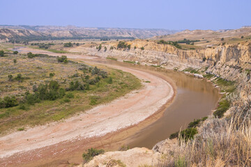 View from Wind Canyon Trail at Theodore Roosevelt National Park, South Unit, North Dakota, USA
