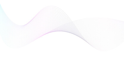 Abstract line wave banner design. illustration colorful wavy line on transparent background.
