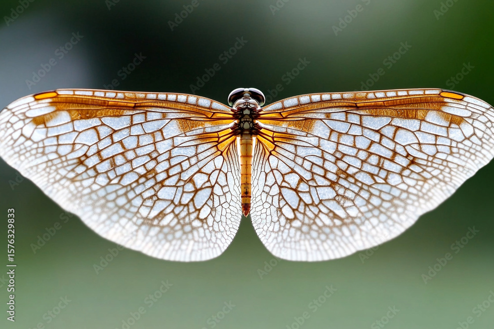 Poster detailed view of dragonfly wings showcasing intricate patterns