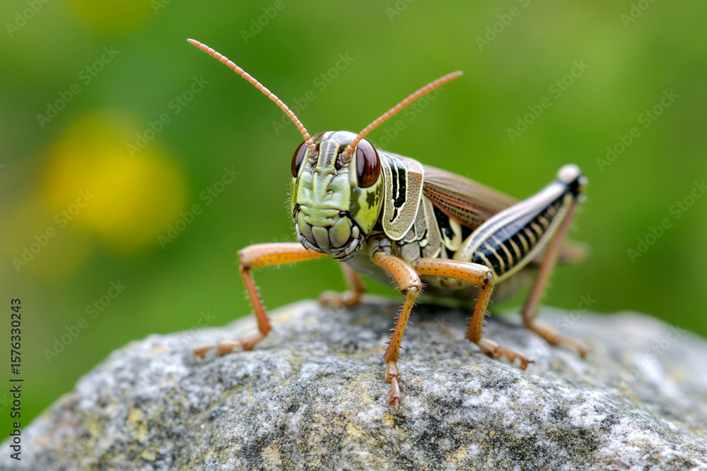 Poster close-up view of a grasshopper's leg showcasing its unique features