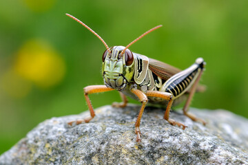 Fototapeta premium Close-up view of a grasshopper's leg showcasing its unique features