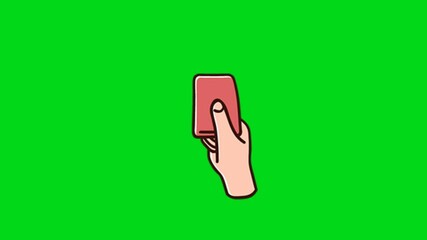 red card animation on green screen