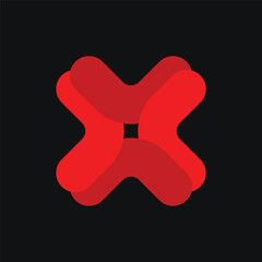X letter Logo X icon Vector X letter logo design Red x Mock up