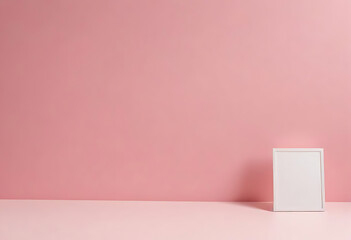 White Ceramic Vases with Candles on Soft Pink Background