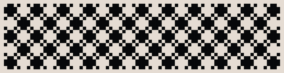 Fototapeta premium Seamless geometric square pattern in black and white. Graphical illustration for a unique banners, wall decor, textiles and interior design. 