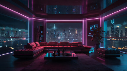 Modern Red Leather Sectional Sofa with Tufted Cushions and Black Coffee Table.