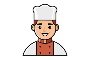 Culinary Artisan: A cheerful chef in a classic uniform, smiling and ready to serve, representing the culinary world and the art of gastronomy.