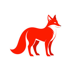 red fox silhouette vector art illustration