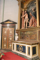 altarpiece in a chapel in a cathedral in segovia in spain 