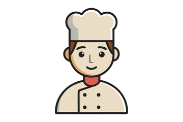 The Cheerful Cook: A friendly chef stands ready, radiating culinary expertise with a warm smile, capturing the essence of hospitality and the love of food.