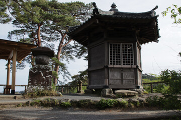 religious kiosk (temple ?) in matsushima in japan 
