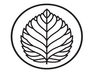 Elegant Leaf in Circle Line Art Symbol