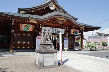 shinto temple (suwa shrine) in yamagata in japan