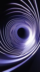 Abstract vortex illustration with swirling lines and a dark central hole.