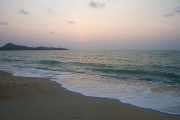 beautiful landscape of a sandy beach on the sea