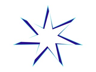 blue star icon isolated on white background. 