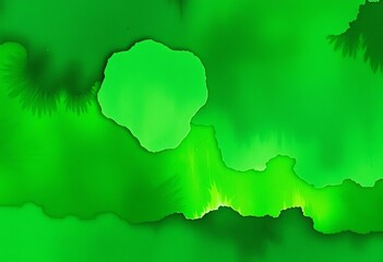 Obraz premium Lush, vibrant green watercolor wash with textured organic details, tone, abstract