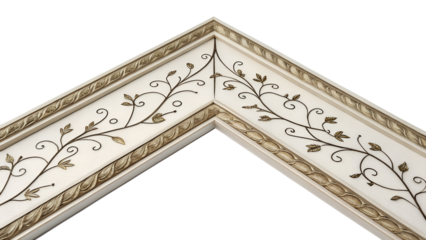 Ornate Picture Frame Corner with Intricate Floral Design and Classic Trim A Decorative Accent Piece